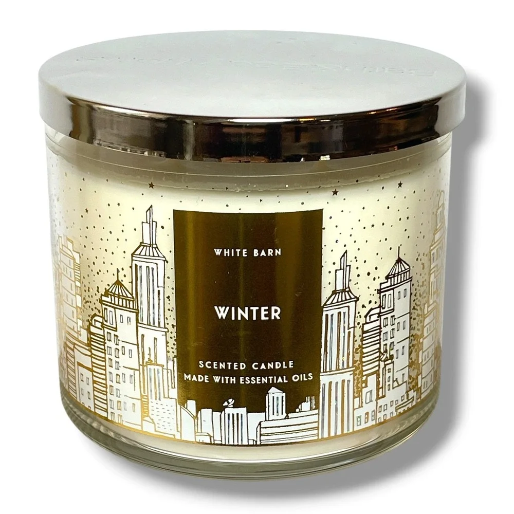 Bath & Body Works White Barn Winter 3 Wick Candle 14.5 oz Christmas Holiday New
